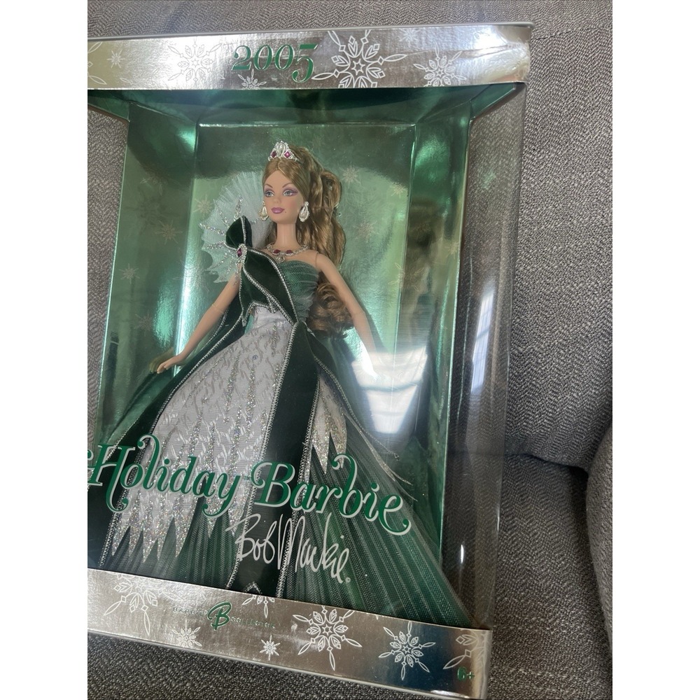 Mattel Holiday Barbie Collector Doll Bob Mackie 2005 Original Box Green New